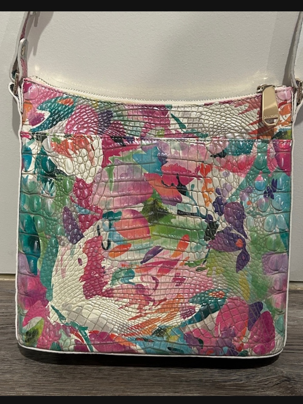 Brahmin Katie Crossbody purse shoulder bag Melbourne print excellent condition